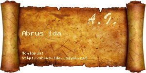 Abrus Ida névjegykártya